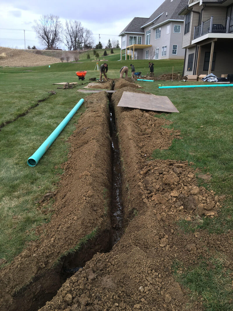 Laser Graded Sump Pump & Downspout Drainage Systems